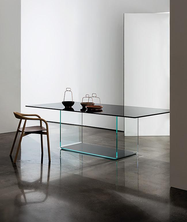 VALENCIA | Glass table and crystal base