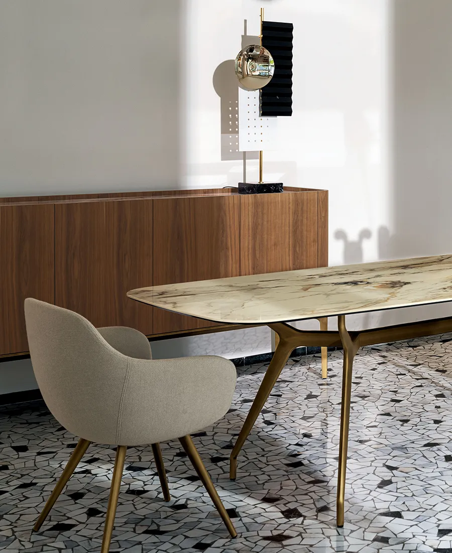 The Arkos dining table with Cadira chair and Slim sideboard